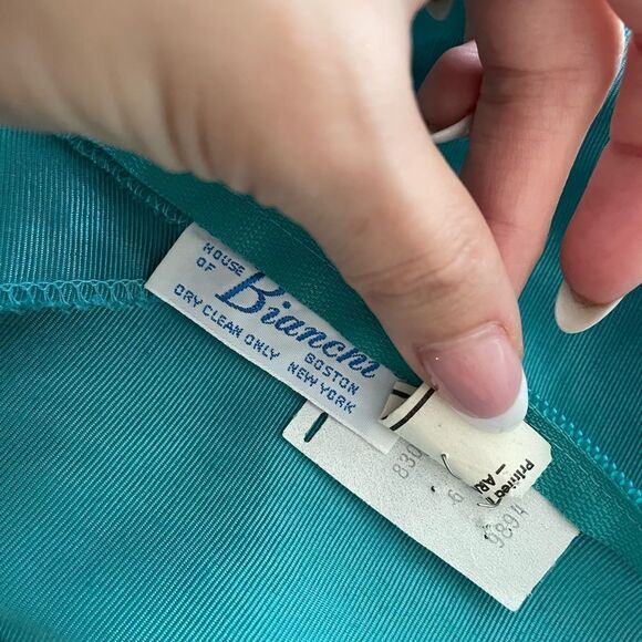 Vintage House of Bianchi Disco Formal Prom Dress Size 2 Full Skirt Fitted Waist‎ - Picture 4 of 5